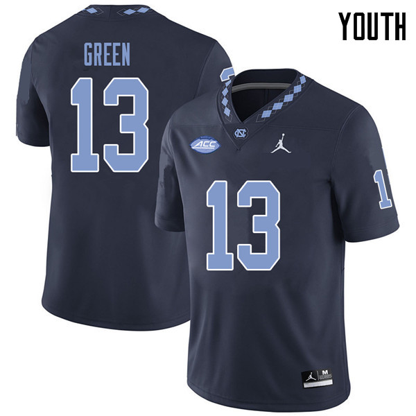 Jordan Brand Youth #13 Antoine Green North Carolina Tar Heels College Football Jerseys Sale-Navy